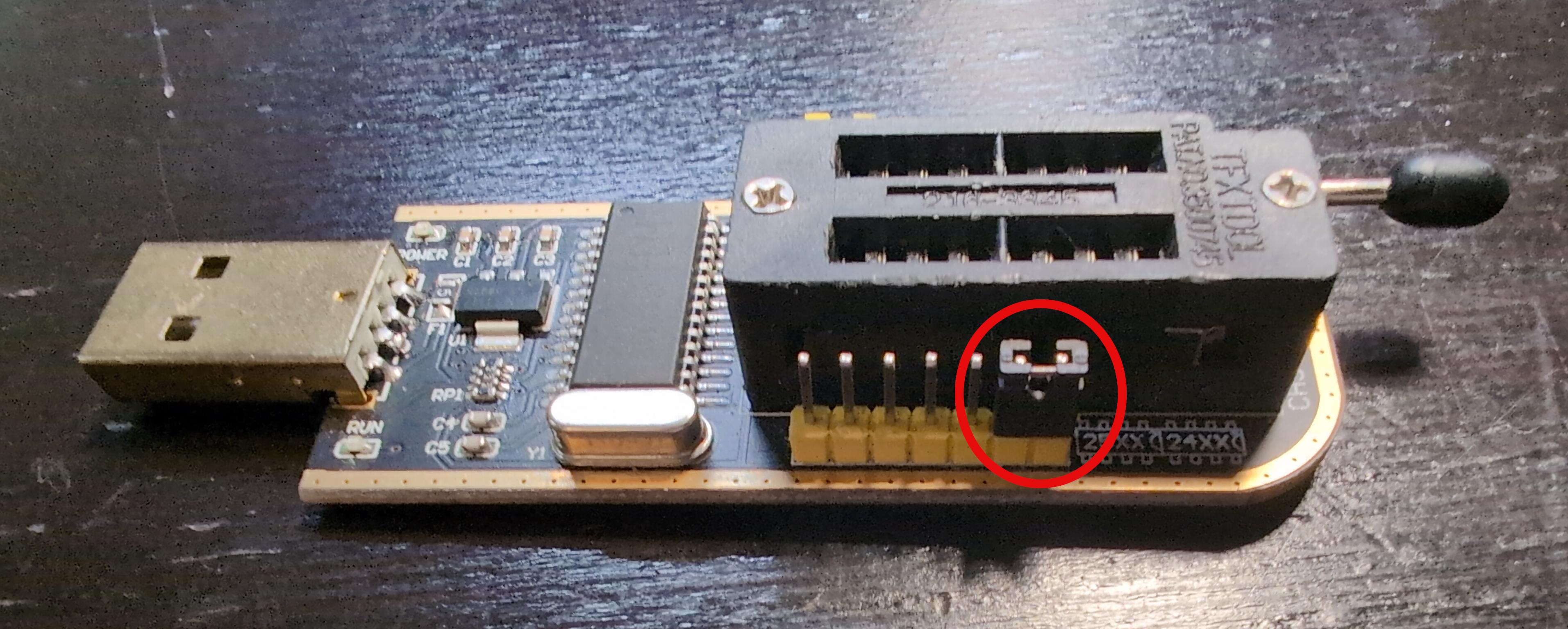The 3.3V and 5V pins are jumped