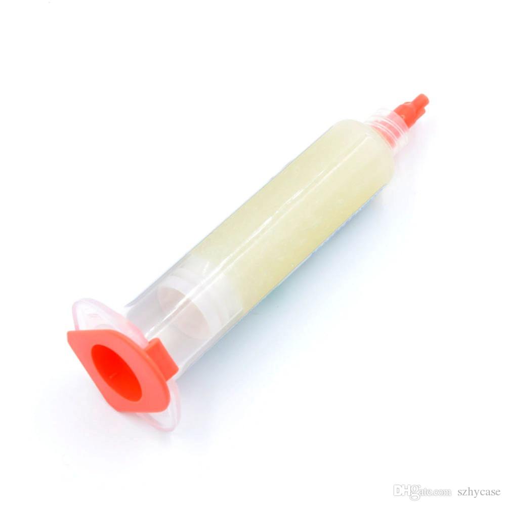 Gel flux in a syringe
